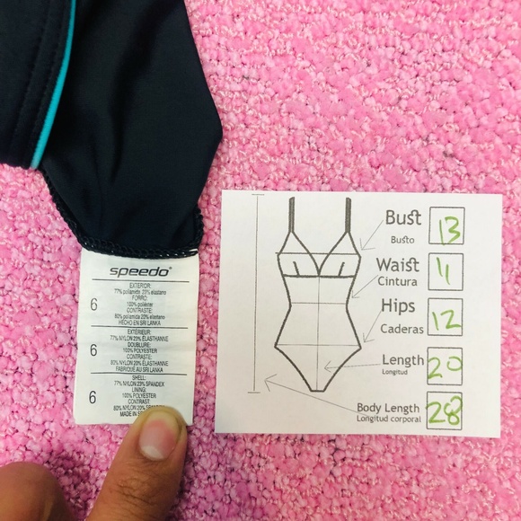 Speedo Size 6 Black One Piece Swimsuit - Picture 7 of 8